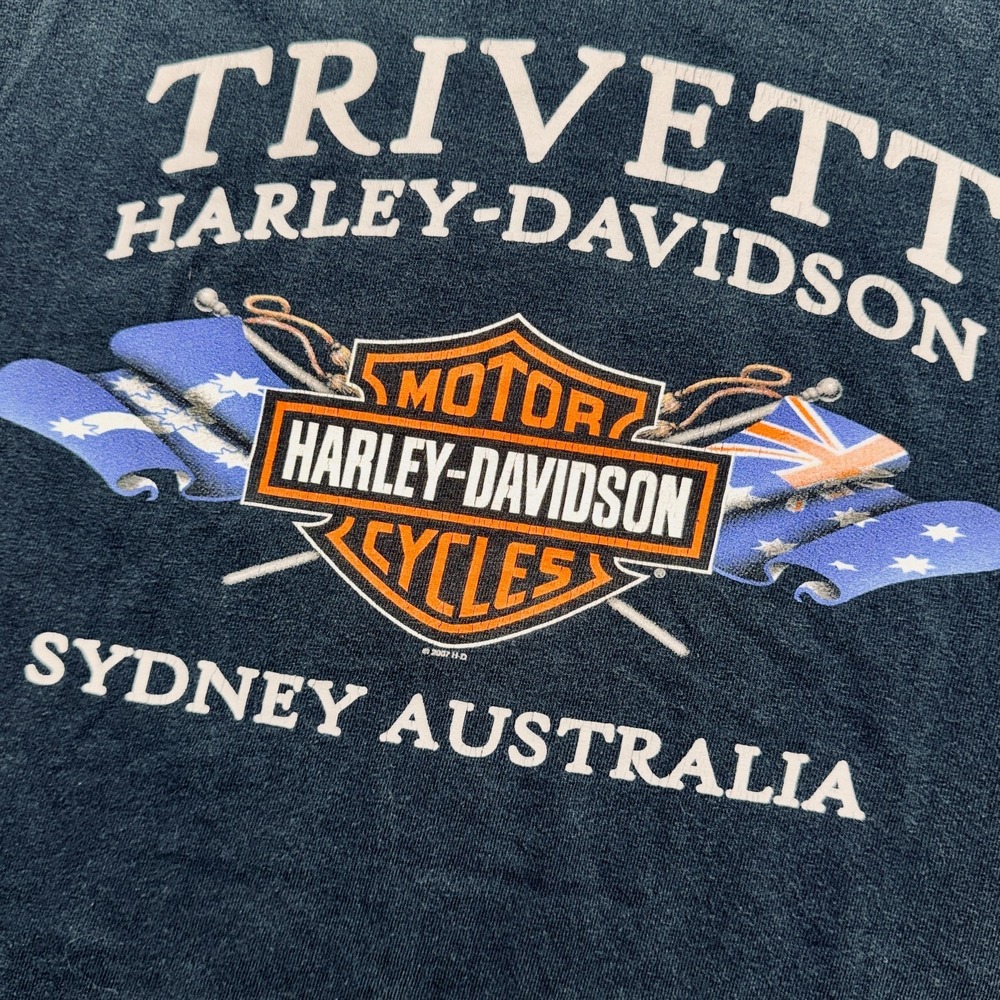 2000 Harley Davidson Australia Trivett Sydney Tee Shirt Lg Kangaroo Chopper Y2K - Picture 9 of 12